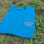 Slow Readers Club Embroidered Pocket Tee | Comfort Colors 6030 | Bookish Embroidery