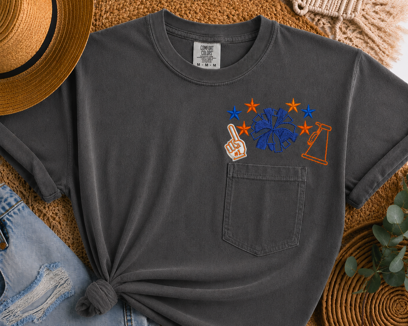 Meet Me At The 50 | Custom Embroidered Football Pocket Tee