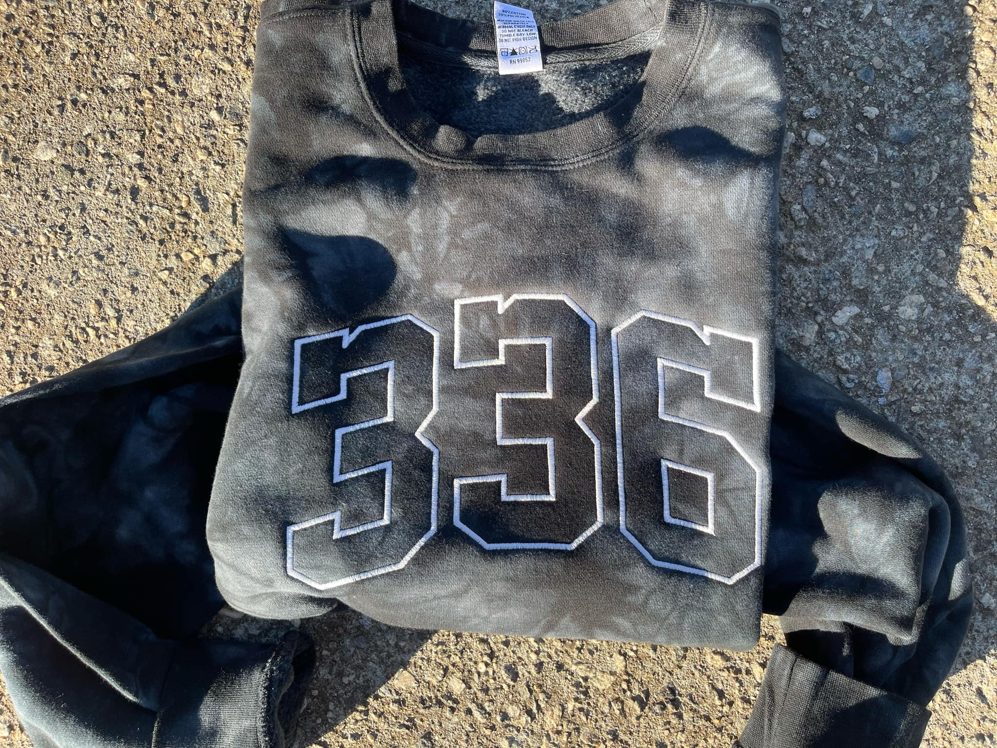 Custom Varsity Word Embroidered Tie-Dyed Sweatshirt