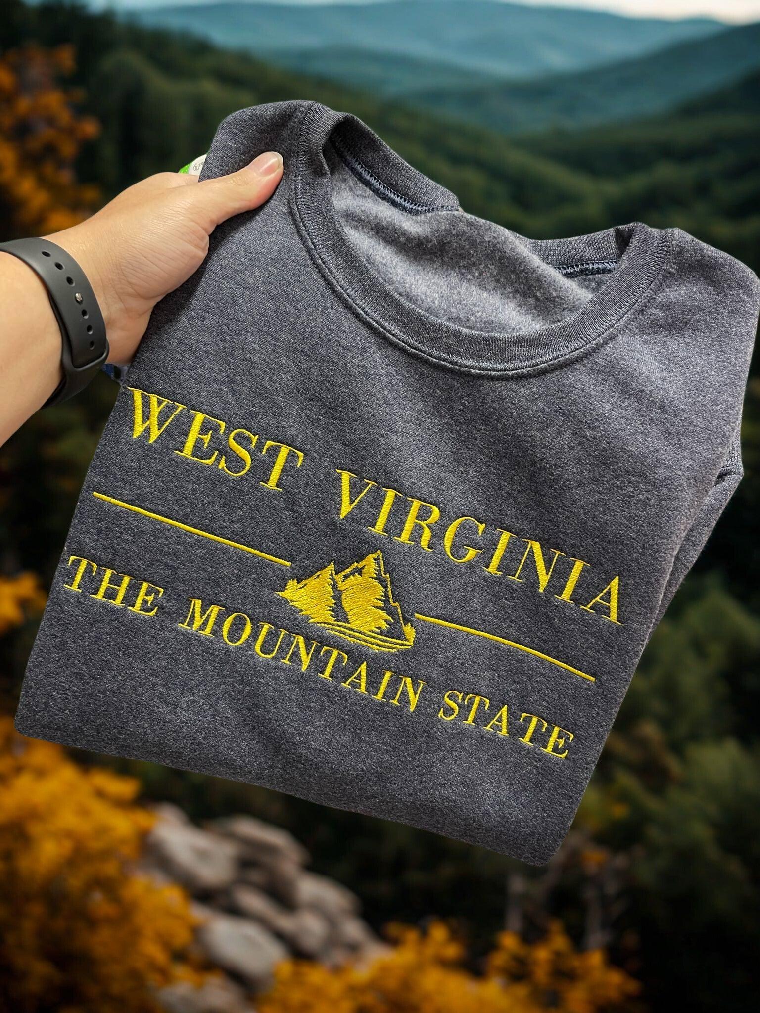 West Virginia The Mountain State Embroidered Shirt - Merch Girls