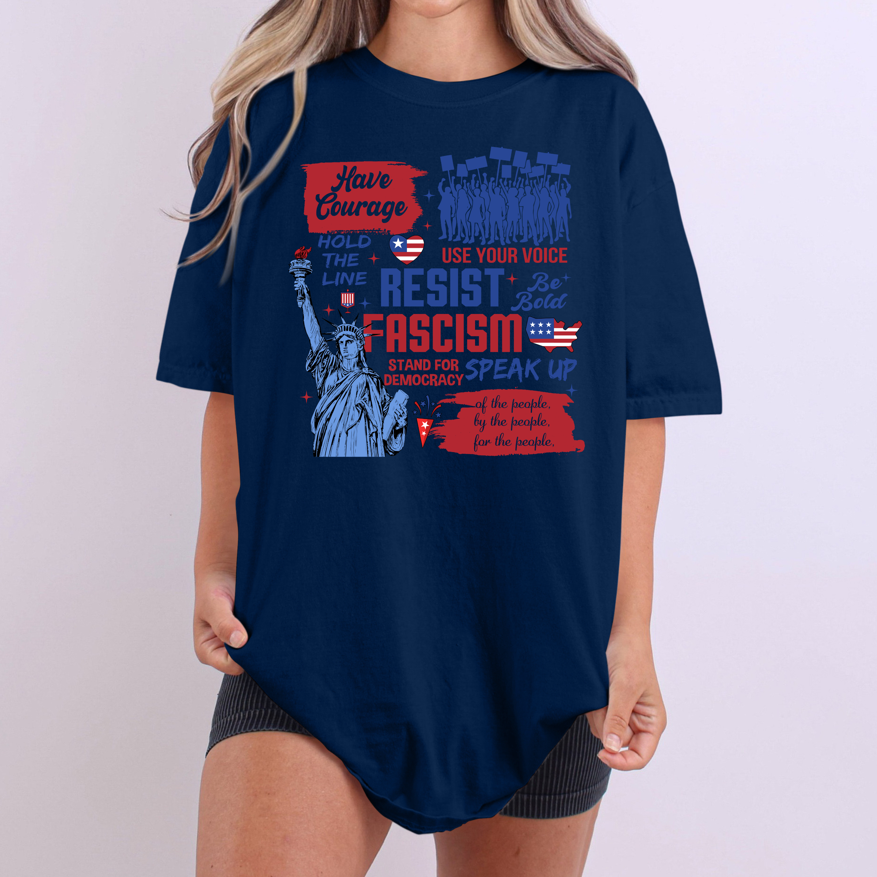 Resist Fascism Liberty Graphic Tee
