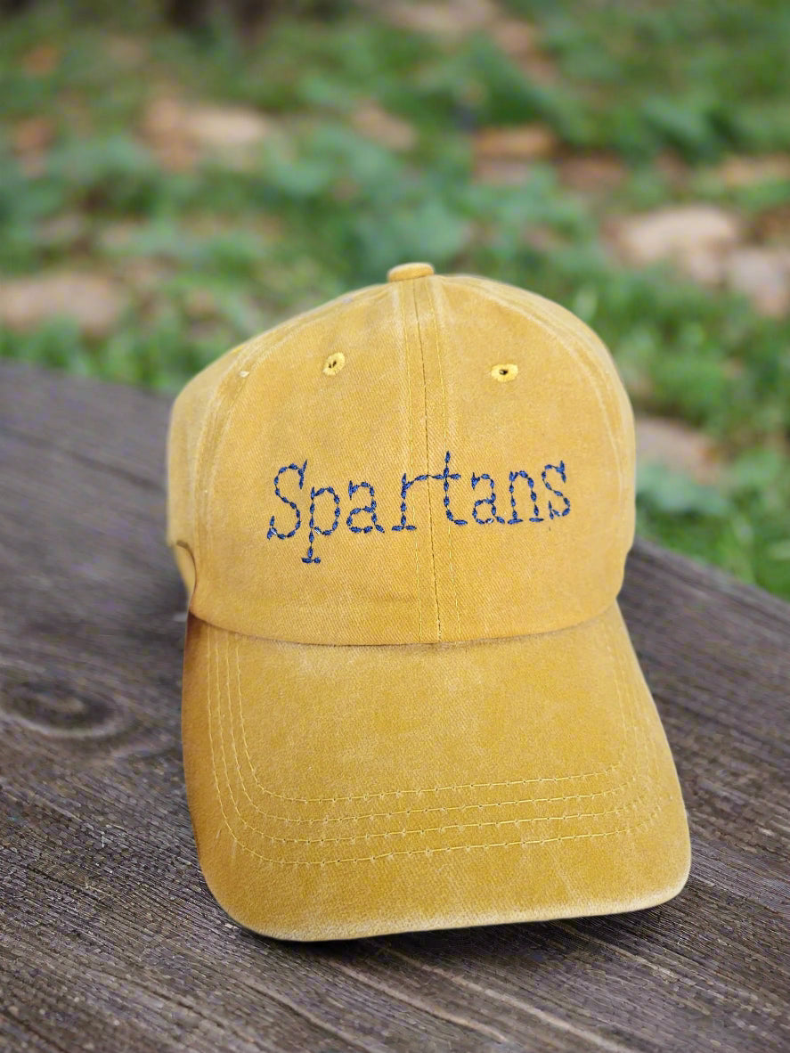 Embroidered Bean Stitch on Pigment-Dyed Twill Hat | Quick Ship