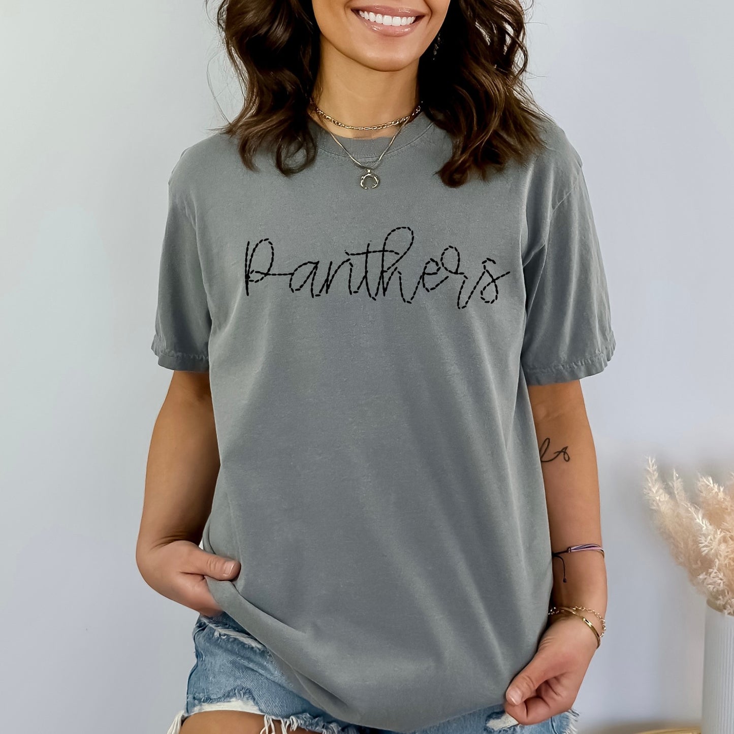 Panthers Faux Stitch DTF Transfer