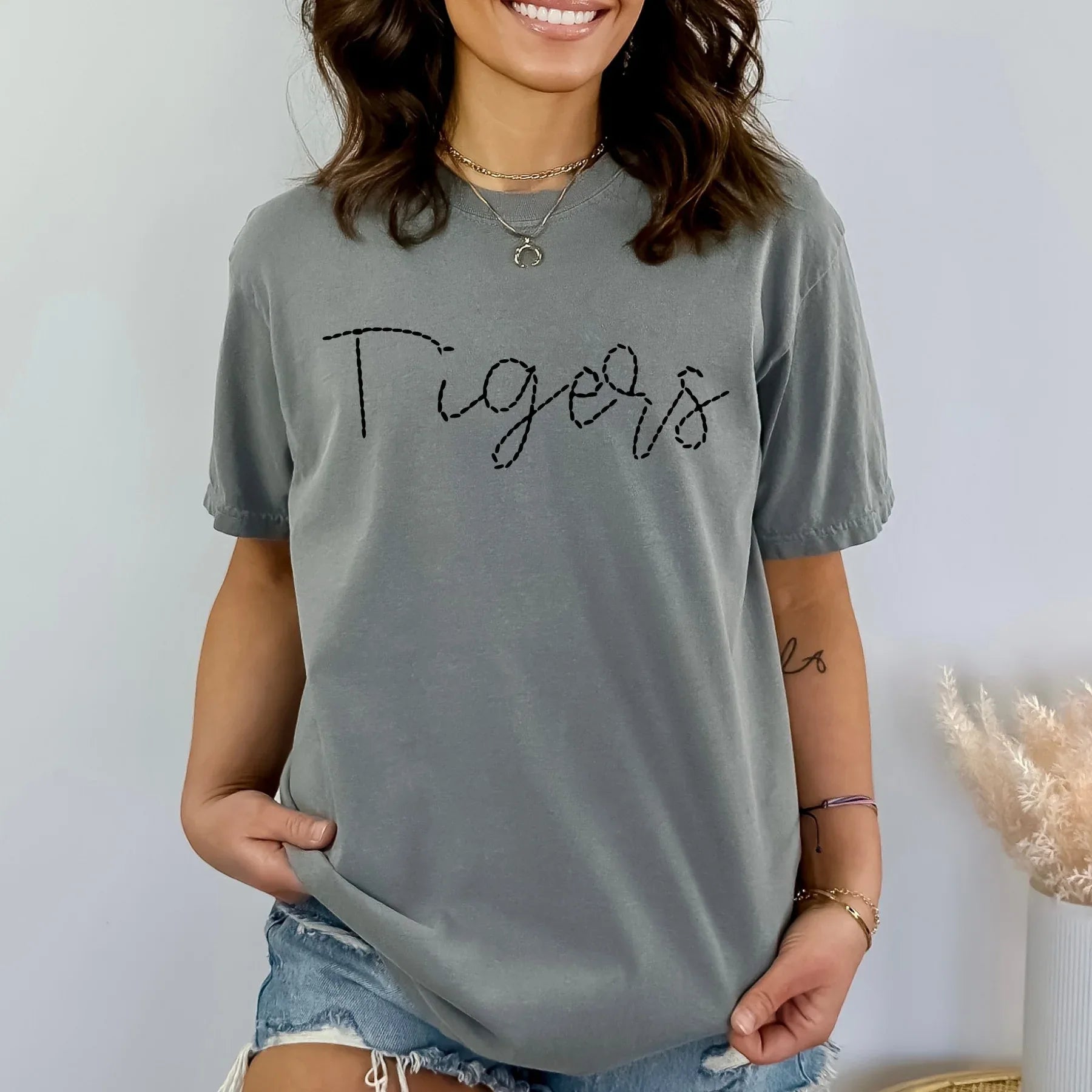 Tigers Faux Stitch DTF Transfer - Merch Girls