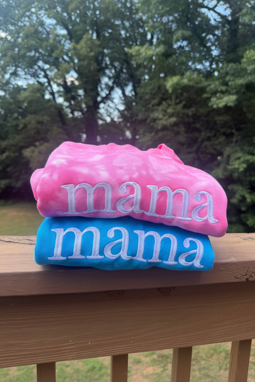 Mama Embroidered Tie Dye Sweatshirt