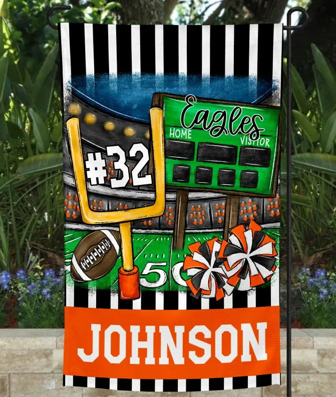 Orange Football Garden Flag - Merch Girls