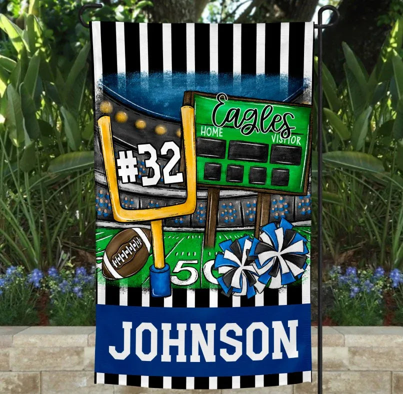 Royal Blue Football Garden Flag - Merch Girls