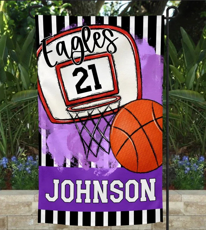 Purple Basketball Garden Flag - Merch Girls