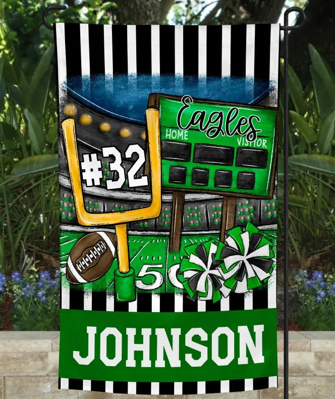 Green Football Garden Flag - Merch Girls