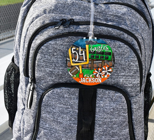 Orange Football Bag Tag/Ornaments/Car Charm