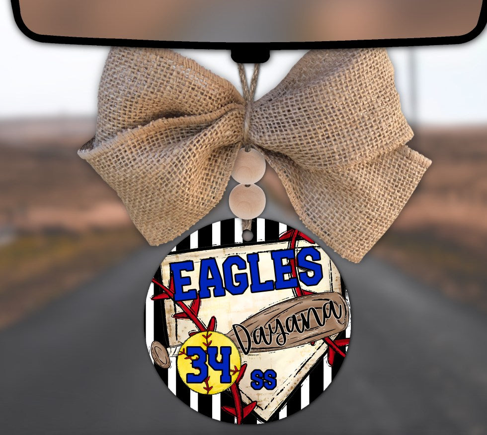 Softball Bag Tag/Ornaments/Car Charm