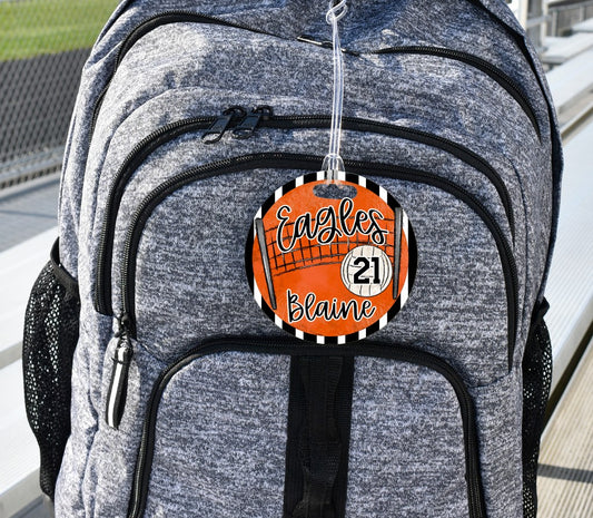 Orange Volleyball Bag Tag/Ornaments/Car Charm