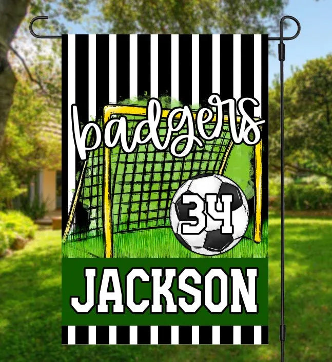 Green Soccer Garden Flag - Merch Girls
