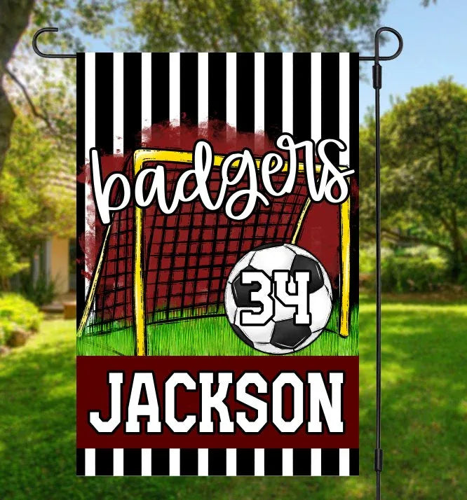 Maroon Soccer Garden Flag - Merch Girls