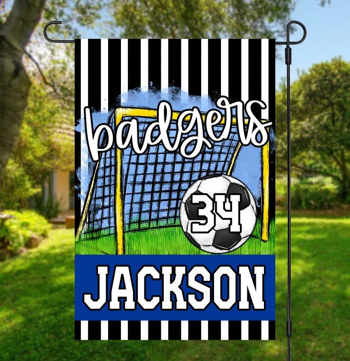 Royal Blue Soccer Garden Flag - Merch Girls