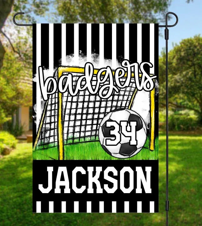 Black Soccer Garden Flag - Merch Girls