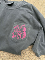 Teacher Doodle Embroidered Pocket Tee | Back to School