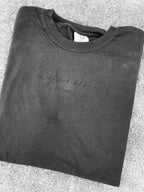 in my bad bitch era script black on black monochromatic Comfort Color embroidered tee - Merch Girls