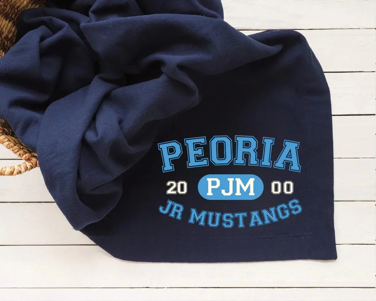 Peoria Jr Mustangs Varsity Mascot School Established Design DTF Transfer - Merch Girls