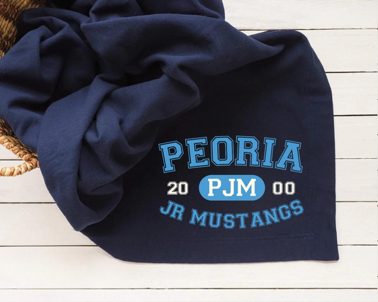 Peoria Jr Mustangs Varsity Mascot School Established Design DTF Transfer