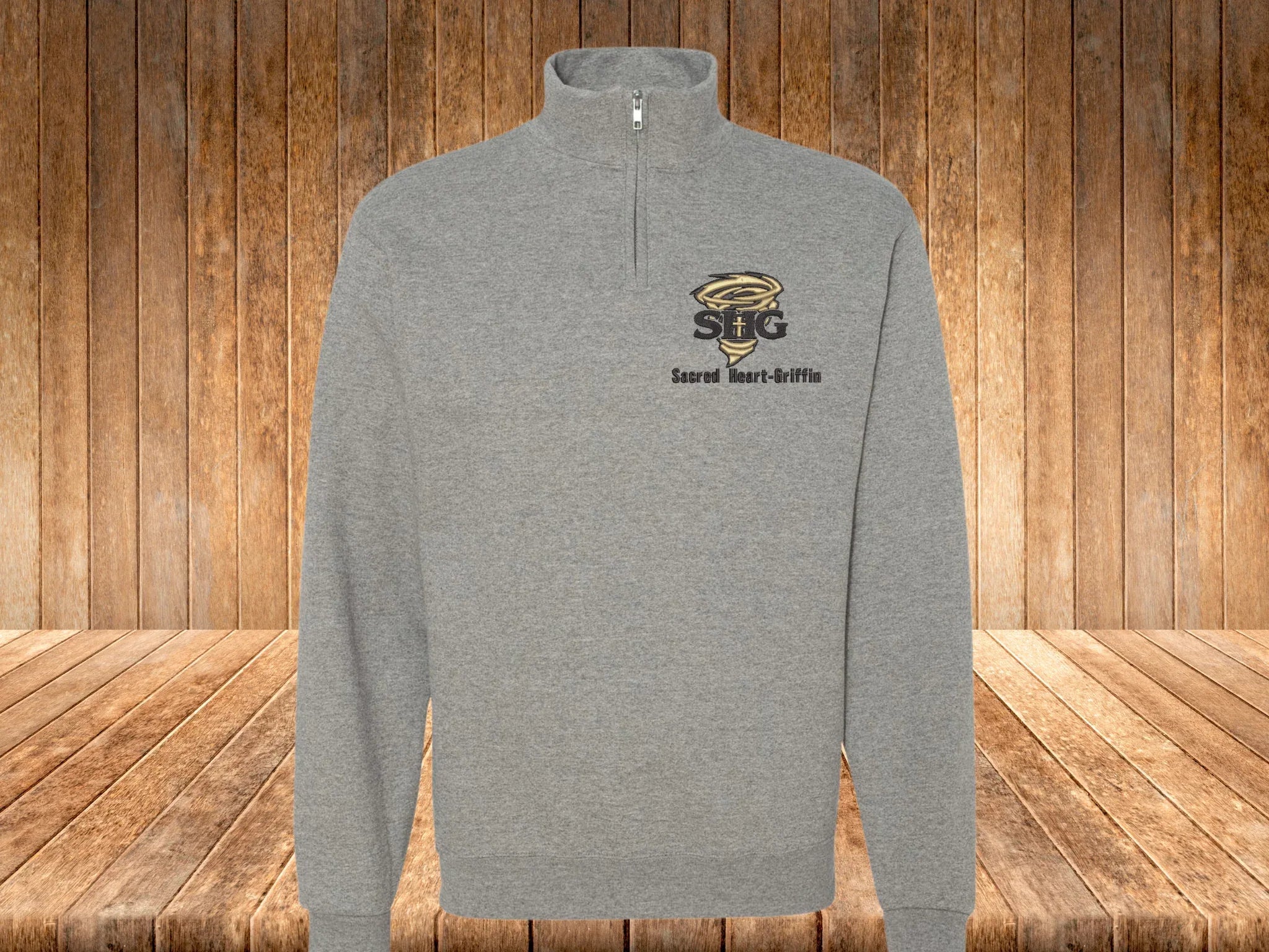 SHG Sacred Heart-Griffin Embroidered Quarter Zip Fleece Sweatshirt - Merch Girls