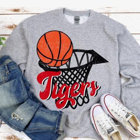 Tigers Basketball Hoop DTF Transferd - Merch Girls