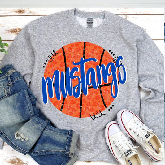 Mustangs Basketball Graphic Tee