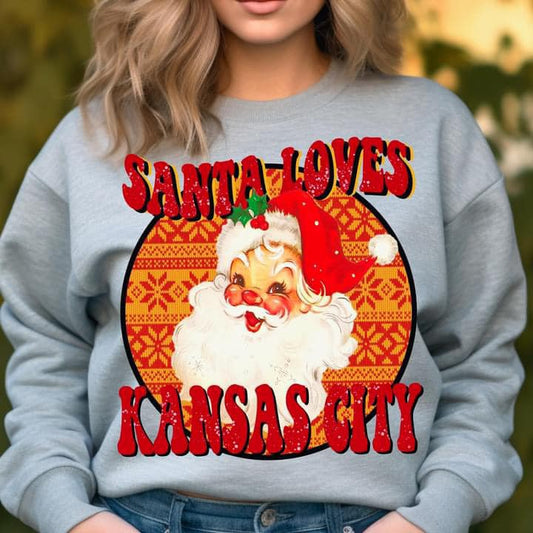 Santa Loves Kansas City DTF Transfer