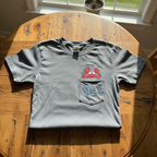 Custom Crab Monogram Pocket Tee | Comfort Colors Pocket T-Shirt | Coastal Embroidered Initial Shirt