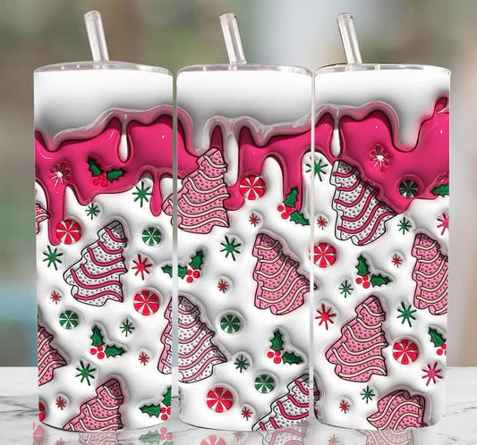 Pink Tree Cakes Completed 20oz Skinny Tumbler