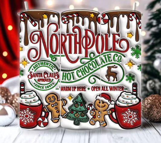 North Pole Completed 20oz Skinny Tumbler