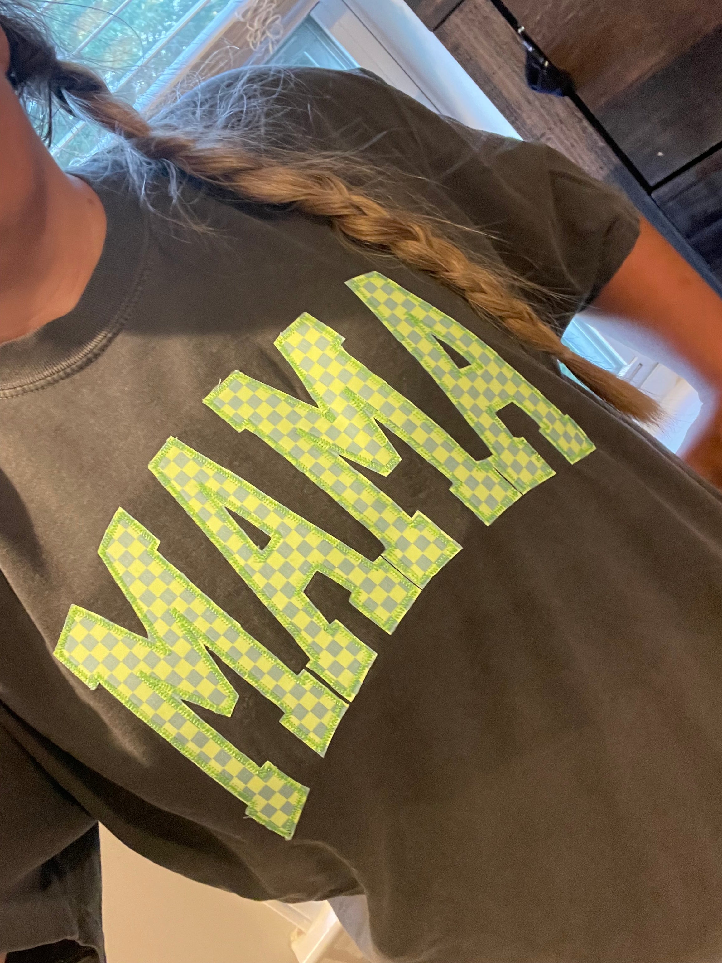 Custom Zig Zag Neon Checkered Ghost Embroidered Tee