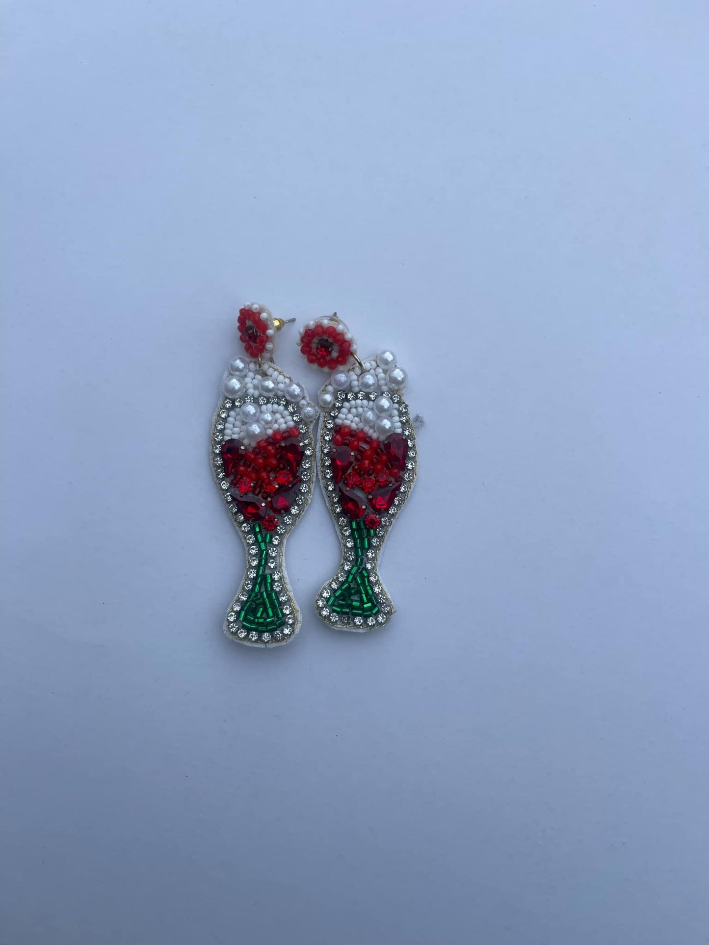 Sead Bead Earring- Wine