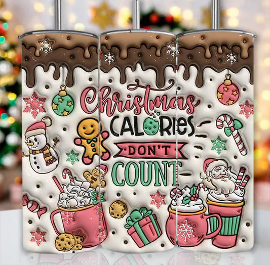 Christmas Calories Completed 20oz Skinny Tumbler