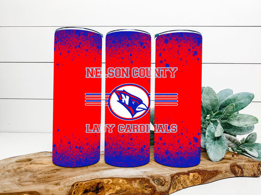 Nelson County Lady Cardinals Completed 20oz Skinny Tumbler