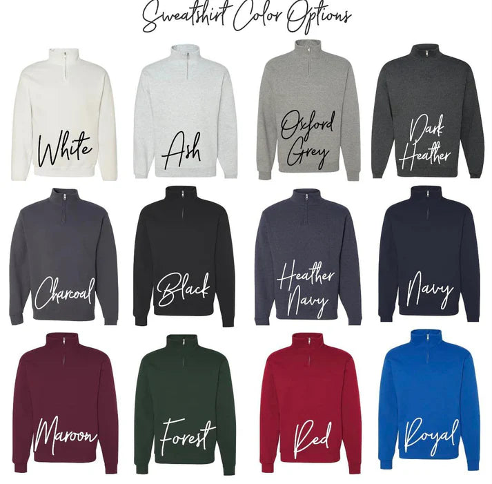 Monogram Embroidered Quarter Zip Unisex Fleece - QUICK SHIP