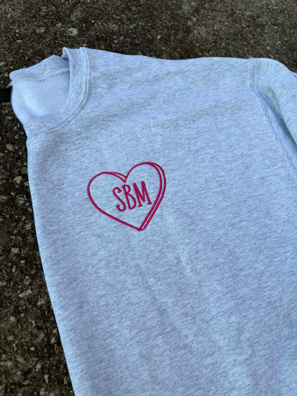 Valentine's Day Monogram Embroidered Sweatshirt