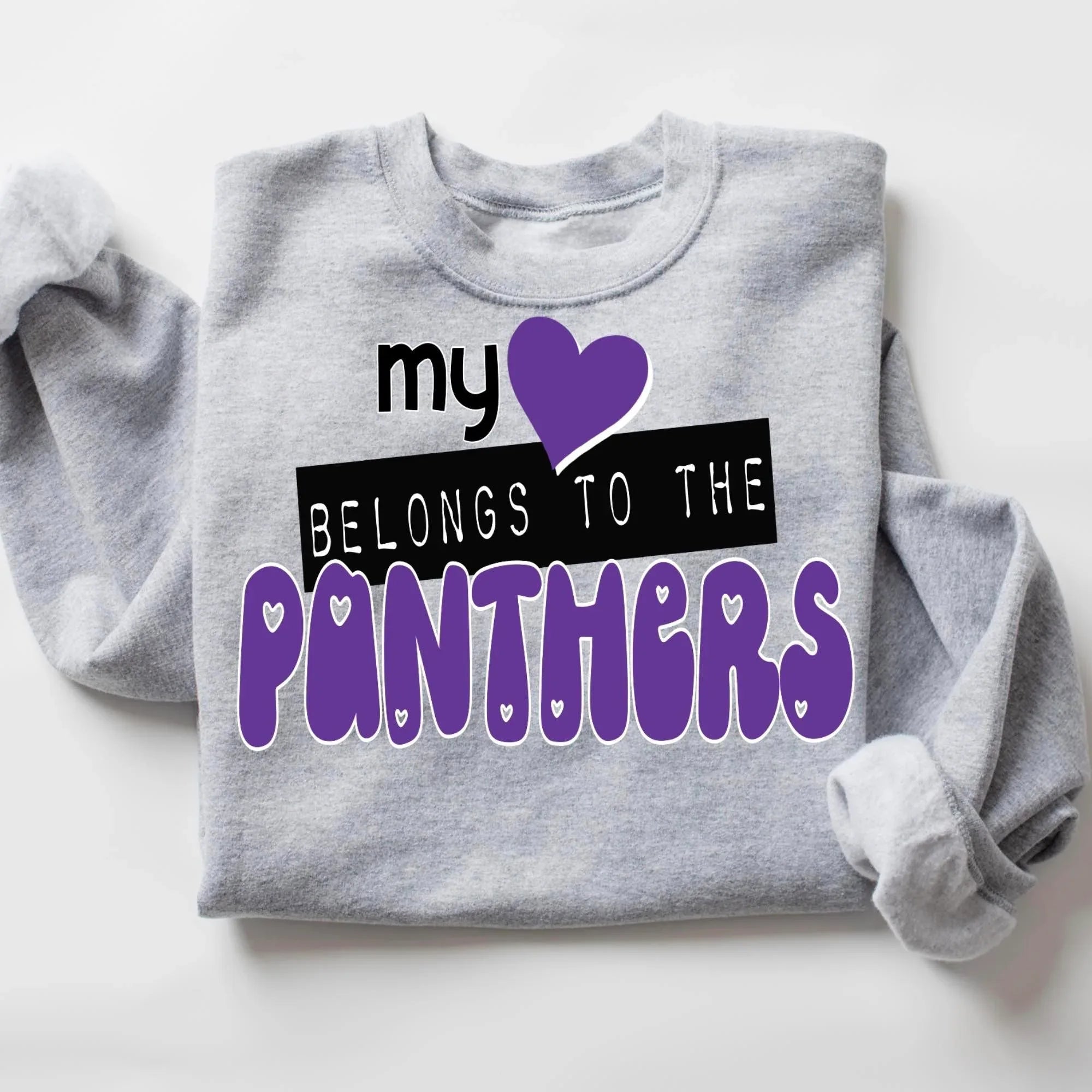 My Heart Belongs To The Panthers DTF Transfer - Merch Girls