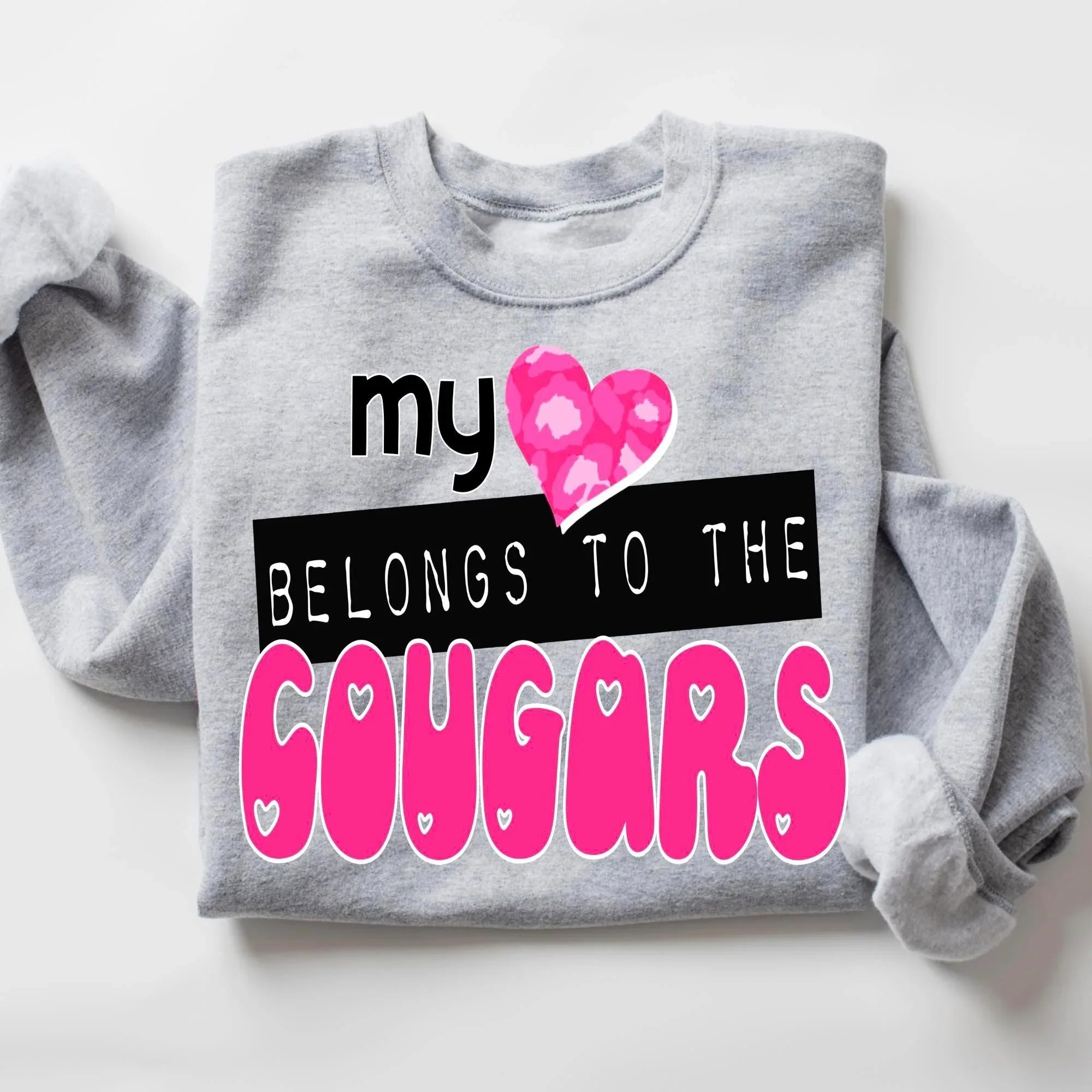 My Heart Belongs To The Cougars DTF Transfer - Merch Girls