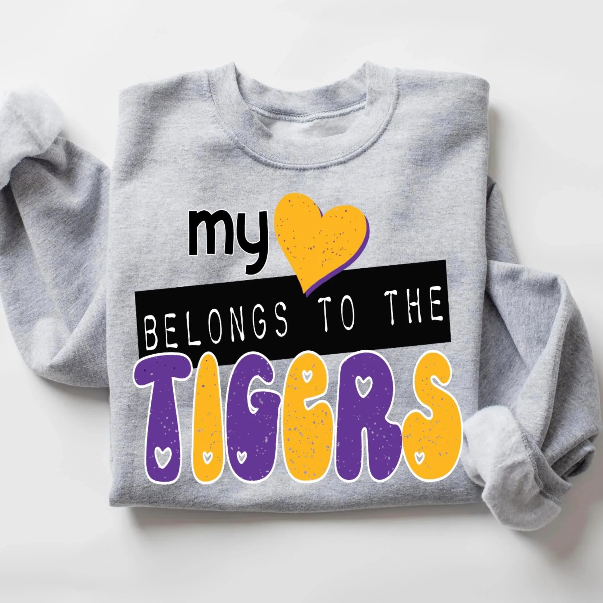 My Heart Belongs To The Tigers DTF Transfer - Merch Girls