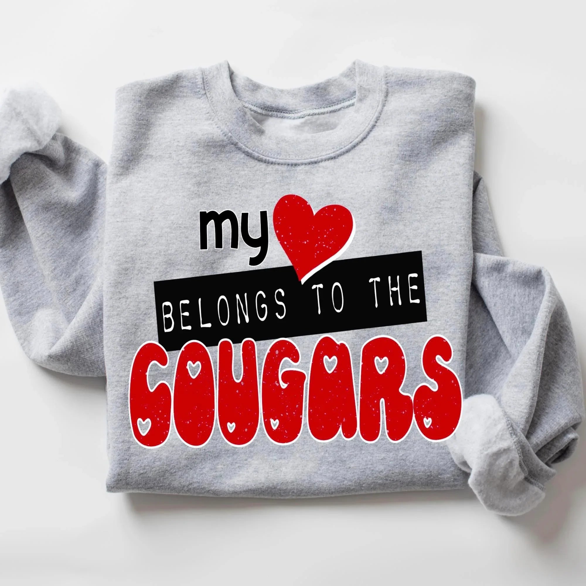 My Heart Belongs To The Cougars DTF Transfer - Merch Girls