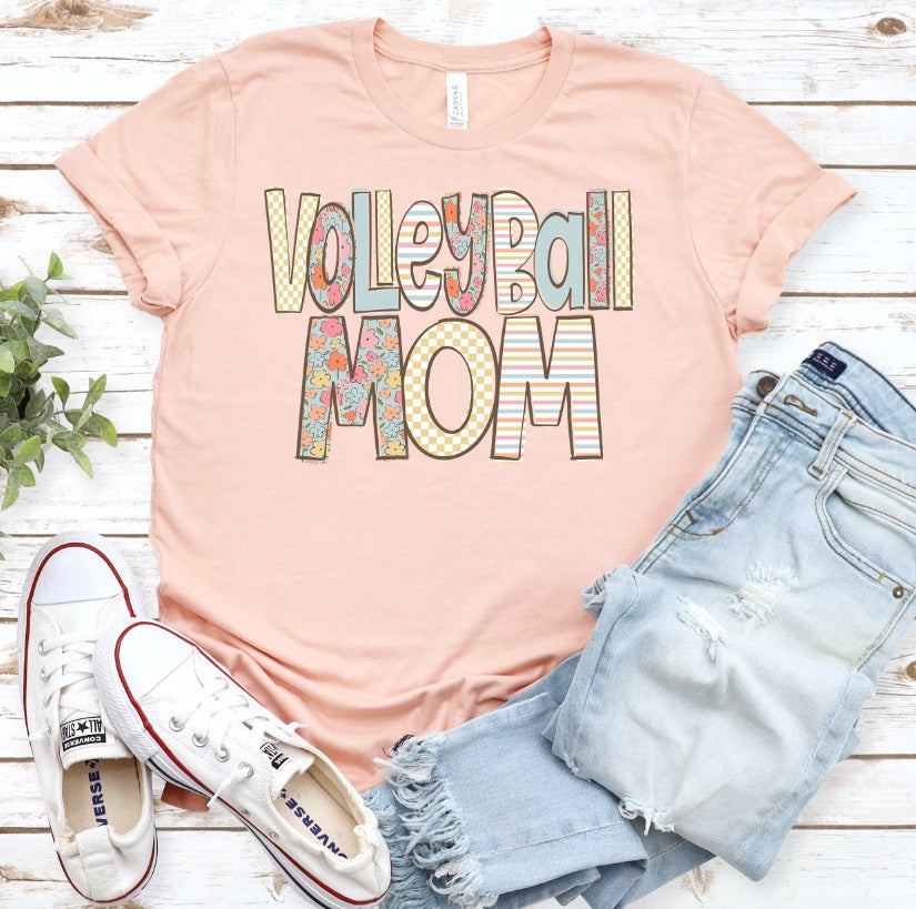 Volleyball Mom Spring Doodle DTF Transfer