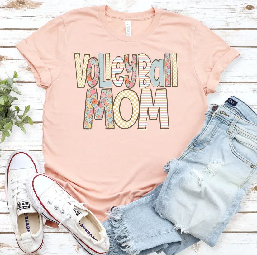 Volleyball Mom Spring Doodle DTF Transfer - Merch Girls