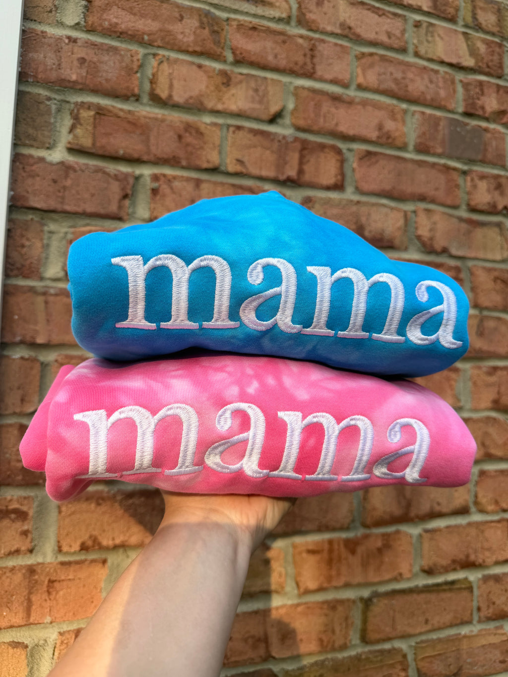 Mama Embroidered Tie Dye Sweatshirt