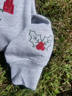 Merry Christmas Glitter Applique w/ Icon and Optional Side Bows Embroidered Sweatshirt - Merch Girls
