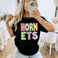 Hornets Faux Embroidery Diamond in Multi Neons DTF Transfer - Merch Girls