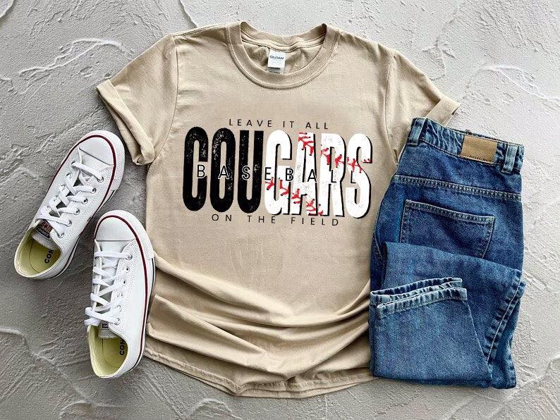 Cougars Baseball Leave It All On The Field DTF Transfer - Merch Girls