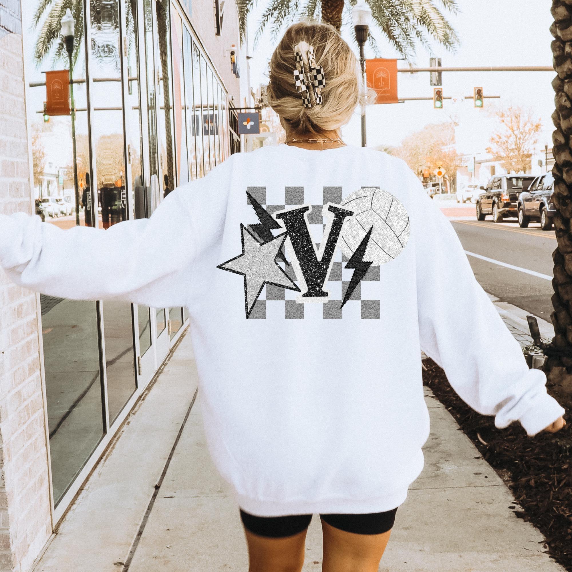 Volleyball Sequin Varsity DTF Transfer - Merch Girls