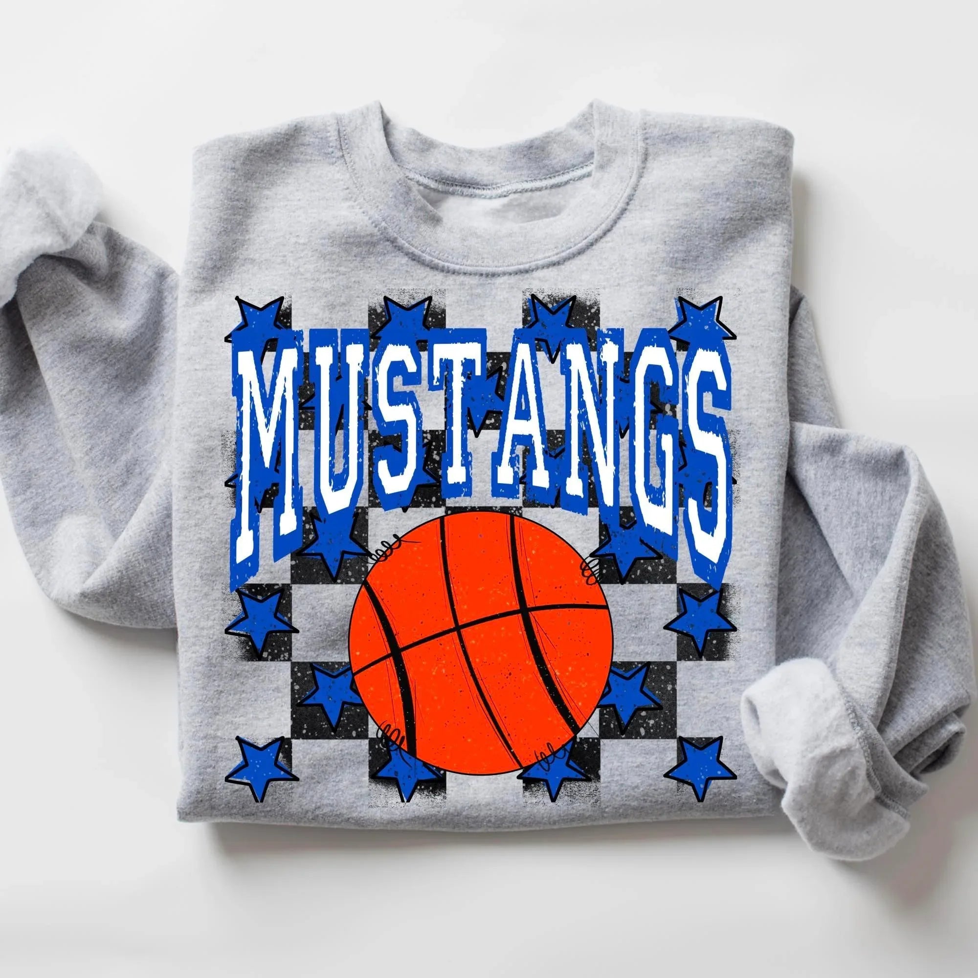 Mustangs Basketball Retro Varsity DTF Transfer - Merch Girls