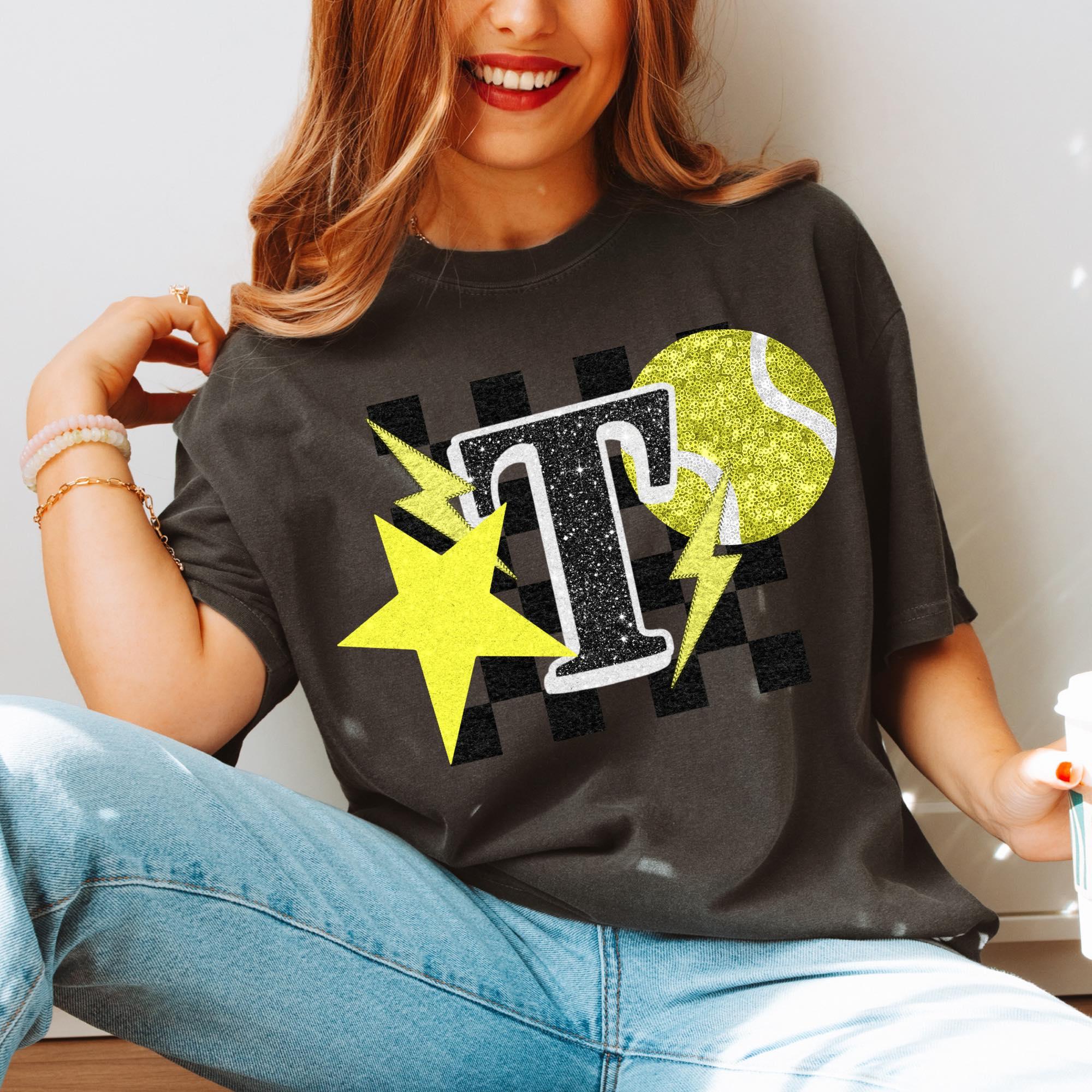Tennis Sequin Varsity DTF Transfer - Merch Girls